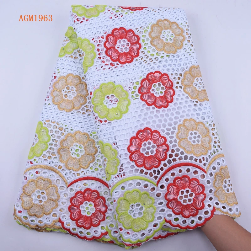 
Embroidery French Swiss Voile Lace High Quality African Lace Fabric Nigeria 100% Cotton Lace For Wedding Party Dress 1963 
