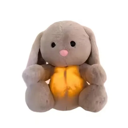 2024 New Breathing Rabbit Snoring Rabbit Plush Toy Baby Music Early Education Soothing Sleeping Doll