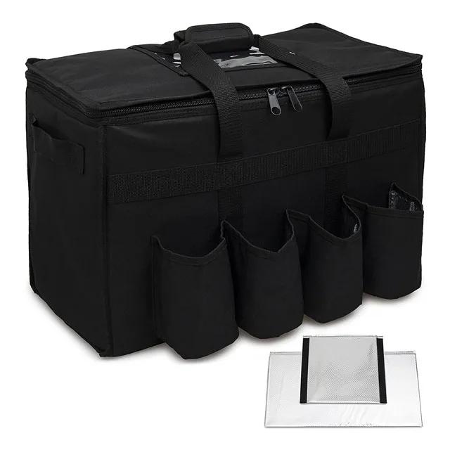 Waterproof thermal Insulated food delivery bag Large drink holder picnic lunch bag pizza delivery bag