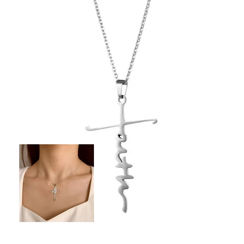 2024 New Fashion Amazing Grace Necklace Amazing Grace Necklace Men Stainless Steel Christian Jewelry necklaces
