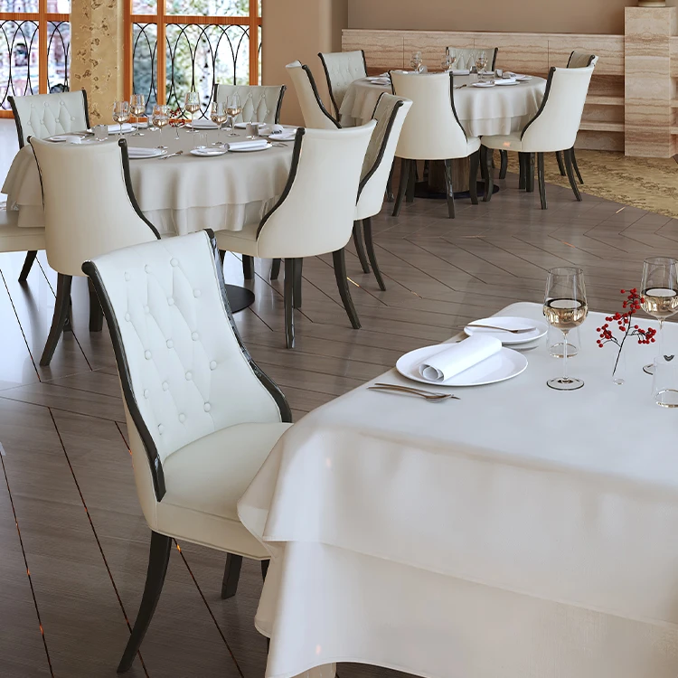 Casino Club Client Hotel Restaurant Living Room Dining Furniture Solid Wood Armchair Leather Cushion Elegant Chair