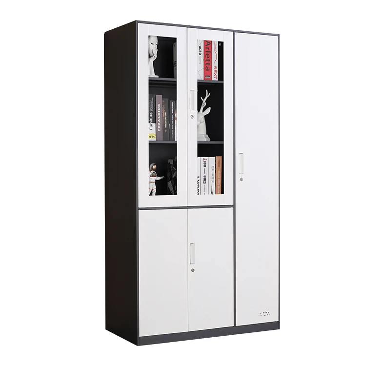 2 Glass 3 metal 5 doors storage cupboard steel filing cabinet Chemical office metal file cabinet