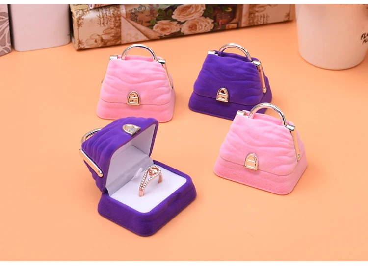 Cute Style  Earring box Flannel ring box Cartoon starfish package cake Ice cream shape Wedding jewelry storage box