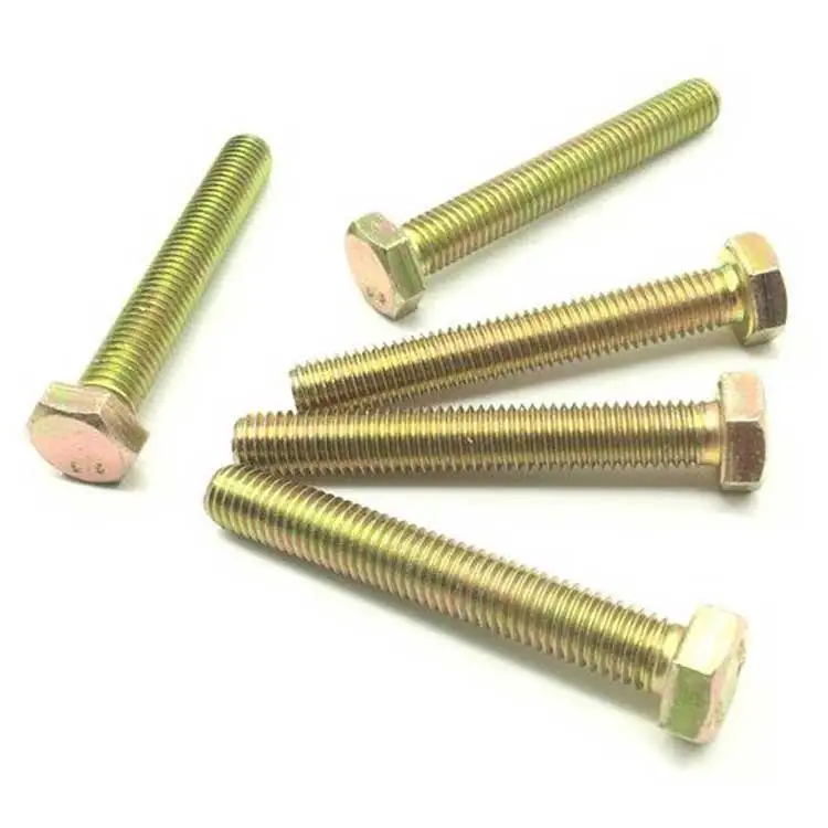 Wholesale Bolt  Yellow Zinc DIN933 / DIN931 High Strength M8 M10 M12 Hex Bolt