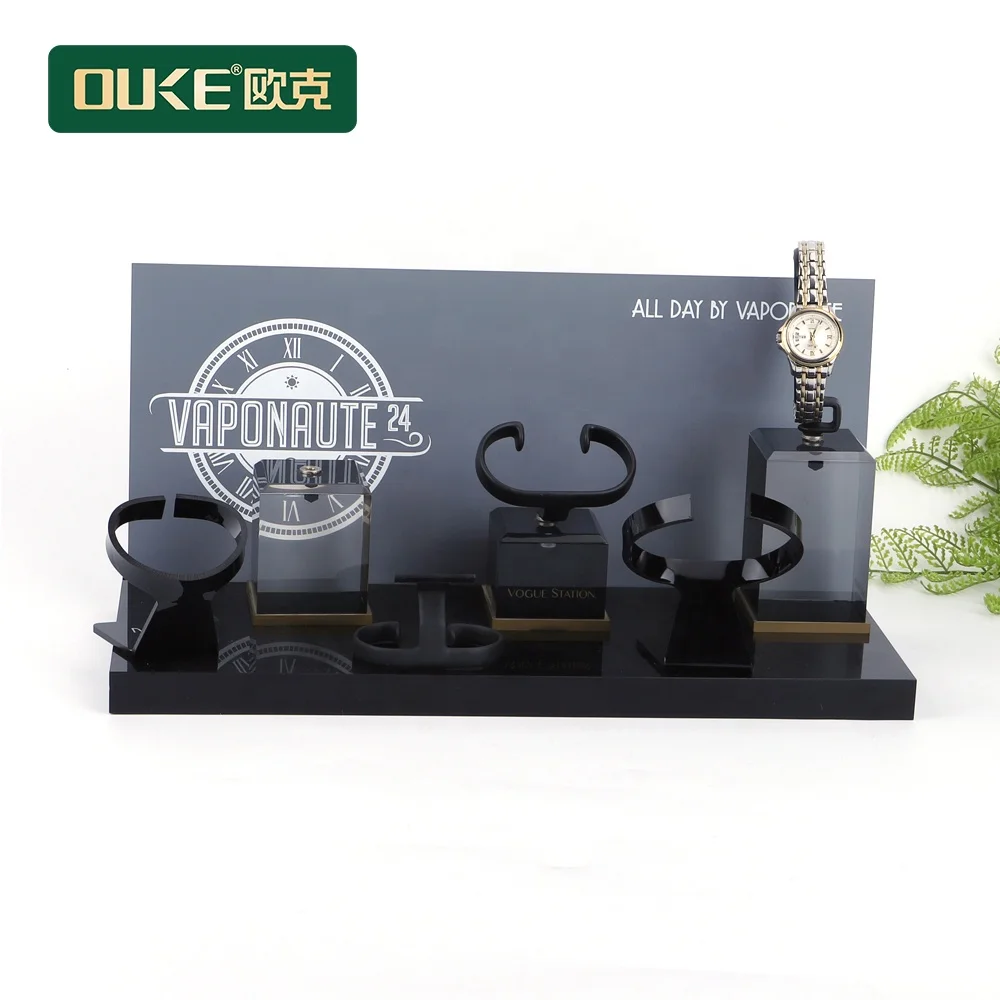 Customized acrylic C clips Display Sets Acrylic Watch Store Counter top Holder