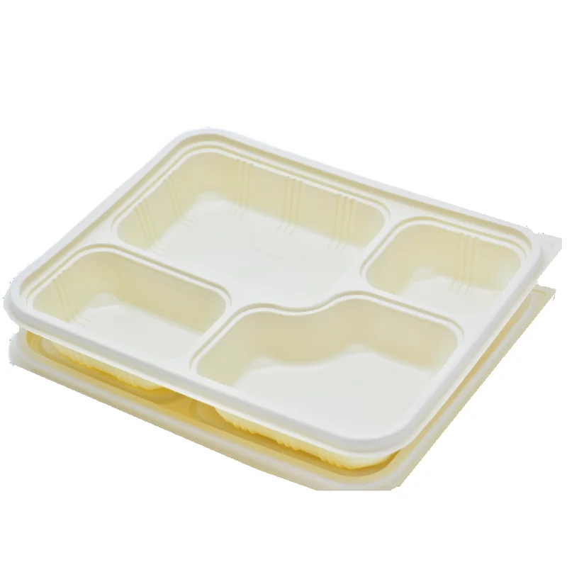 High Quality Wholesale Biodegradable Lunch Box 4 Compartments Take Out Container Food Box Meal Prep Container
