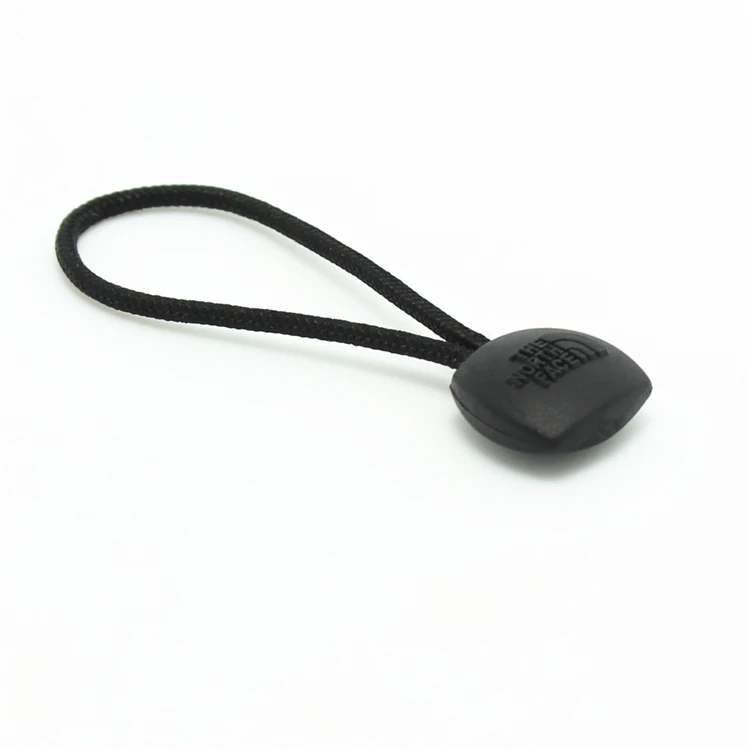 Cheap Custom Made Design Logo Plastic String Zipper Puller for Garment