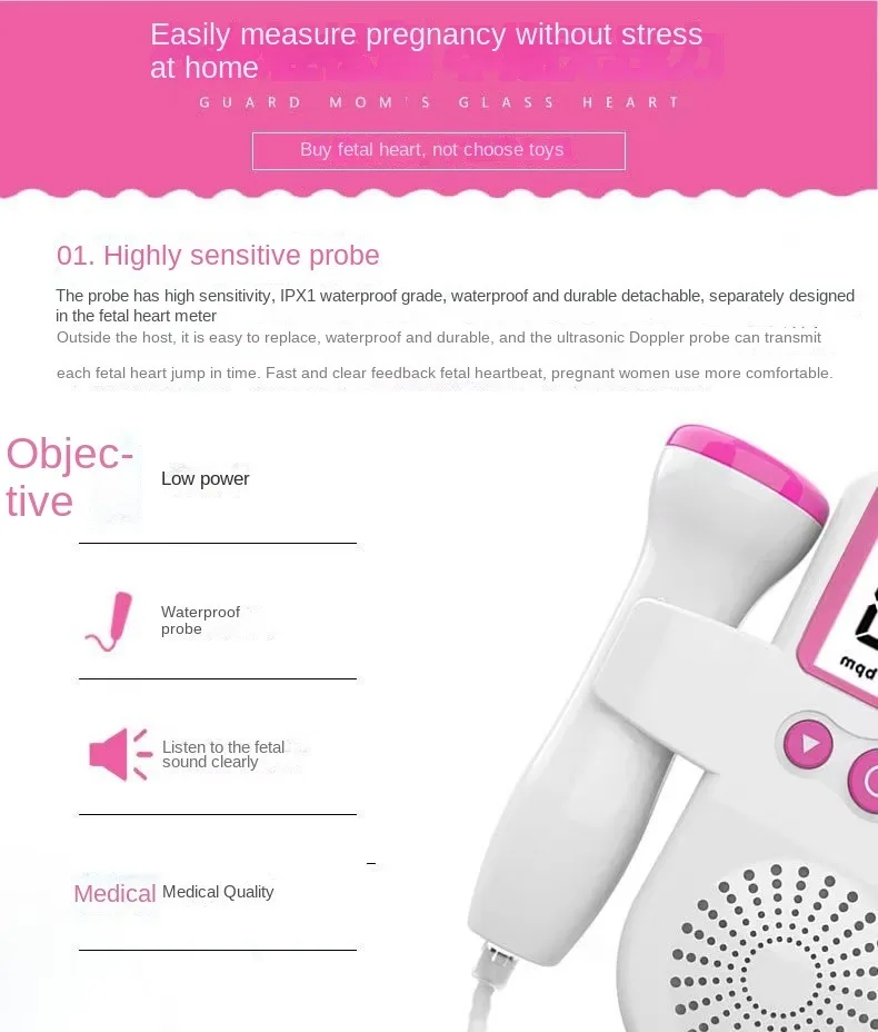 Wholesale Trade Fetal Heart Monitor T501 Home Ultrasonic Doppler with Stethoscope Personal Care Appliances