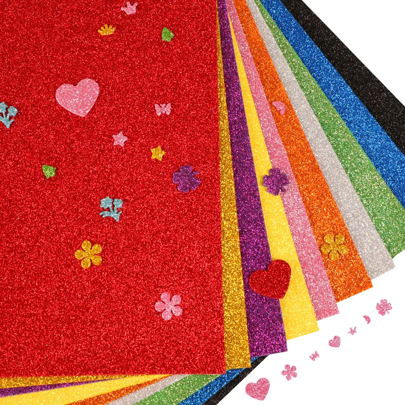 Shinny Craft EVA пенный Блестящий бумажный лист с клеем блестящая подарочная упаковочная бумага картон