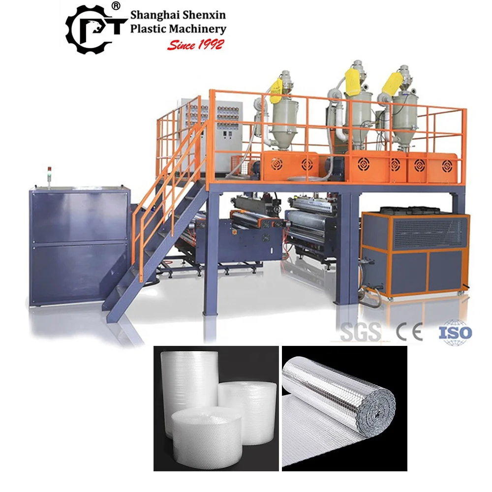 2 3 4 5 layers laminated air bubble film wrap roll sheet making machine