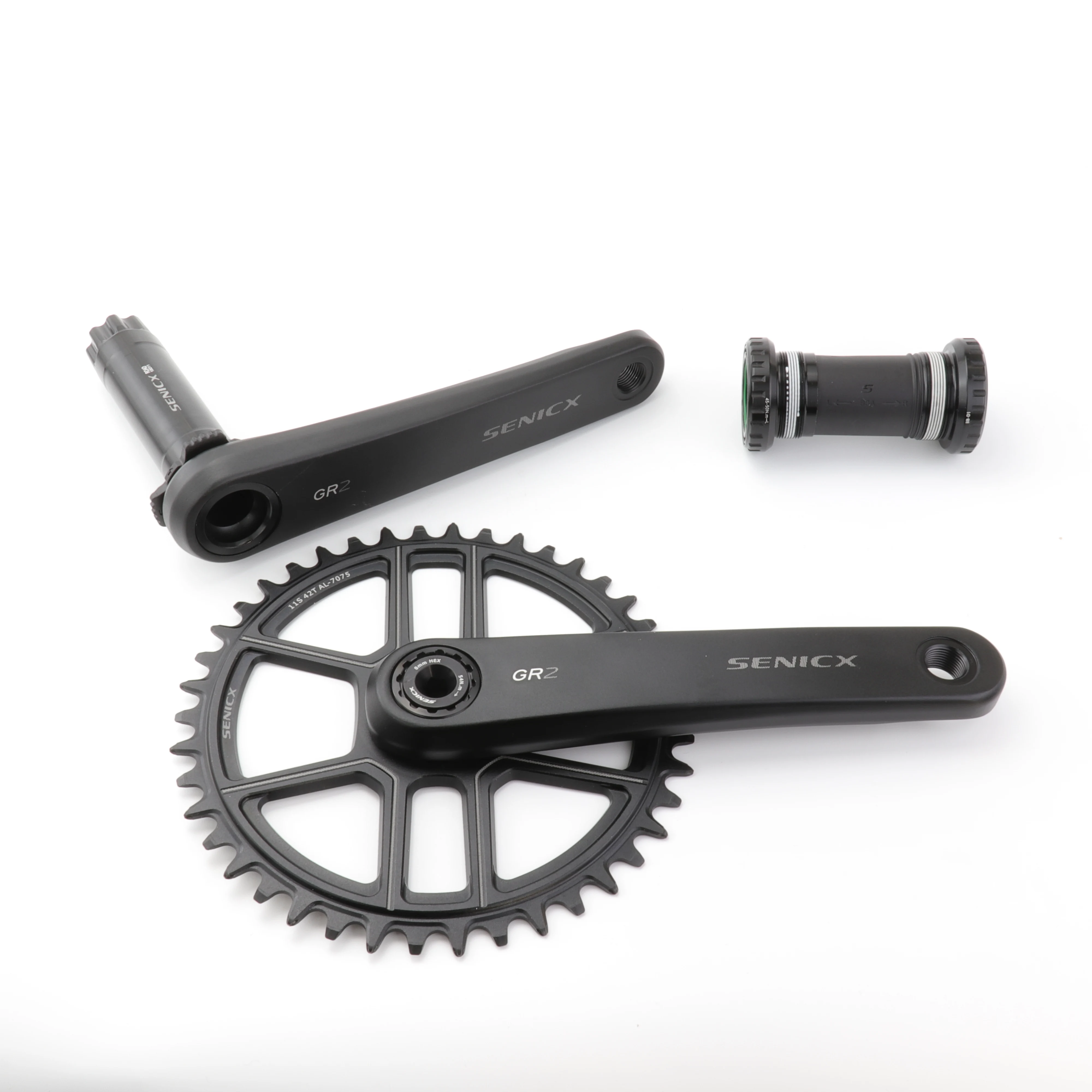SENICX Gravel Bike DUB Crankset FC-GR2-A1 40T 42T 44T 165/170/175mm 10/11S Direct Mount CNC Bicycle Crank