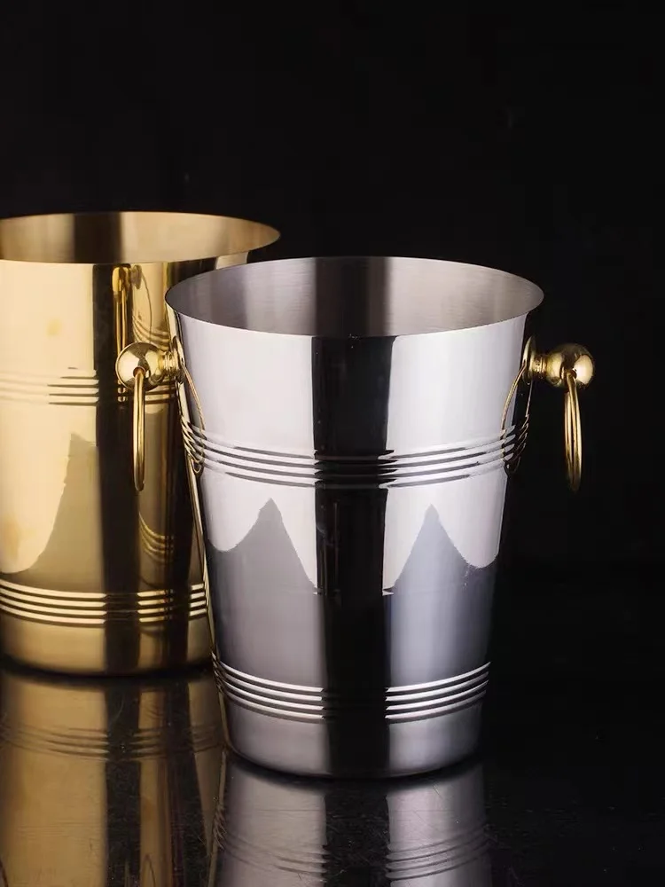 Made in China Stainless steel bar supplies Stainless steel double ear ice bucket