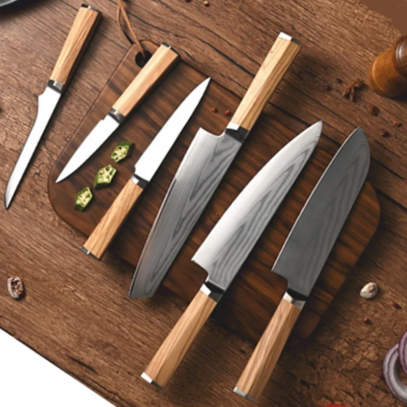 Kitchen Gadgets 2023 Knife Cooking VG10 Steel Wood Handle Damascus Knife