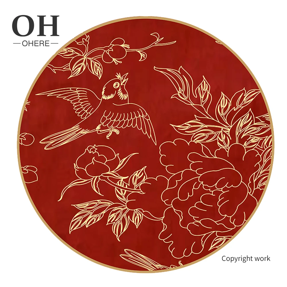Ohere 2021 hot Sale luxury ceramic dinner set dinnerware royal red gold rim vajillas ceramic plates tableware dinner