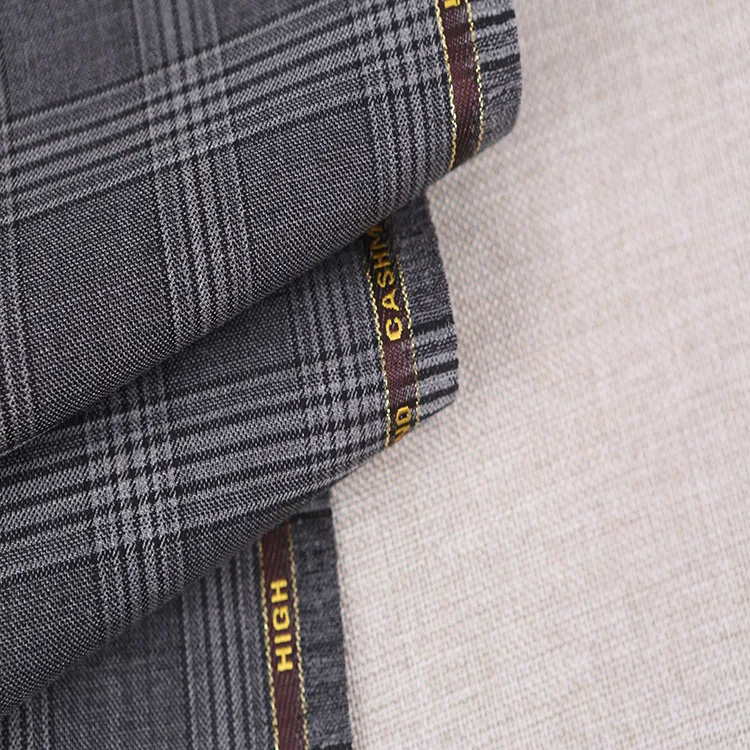 Высококачественная 50 шерстяная эластичная Клетчатая Шерстяная ткань для повседневного костюма