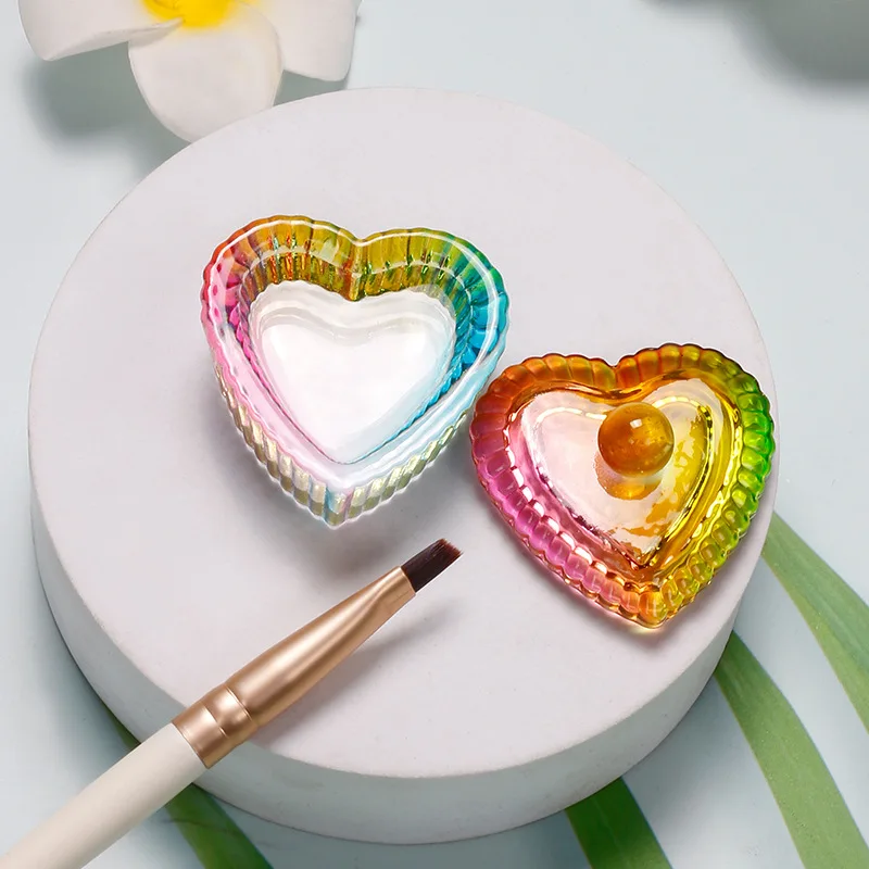 2022 New Product Acrylic Liquid Nail Diamond Glass Heart Crystal Dappen Dish Nail With Lid for acrylic nails