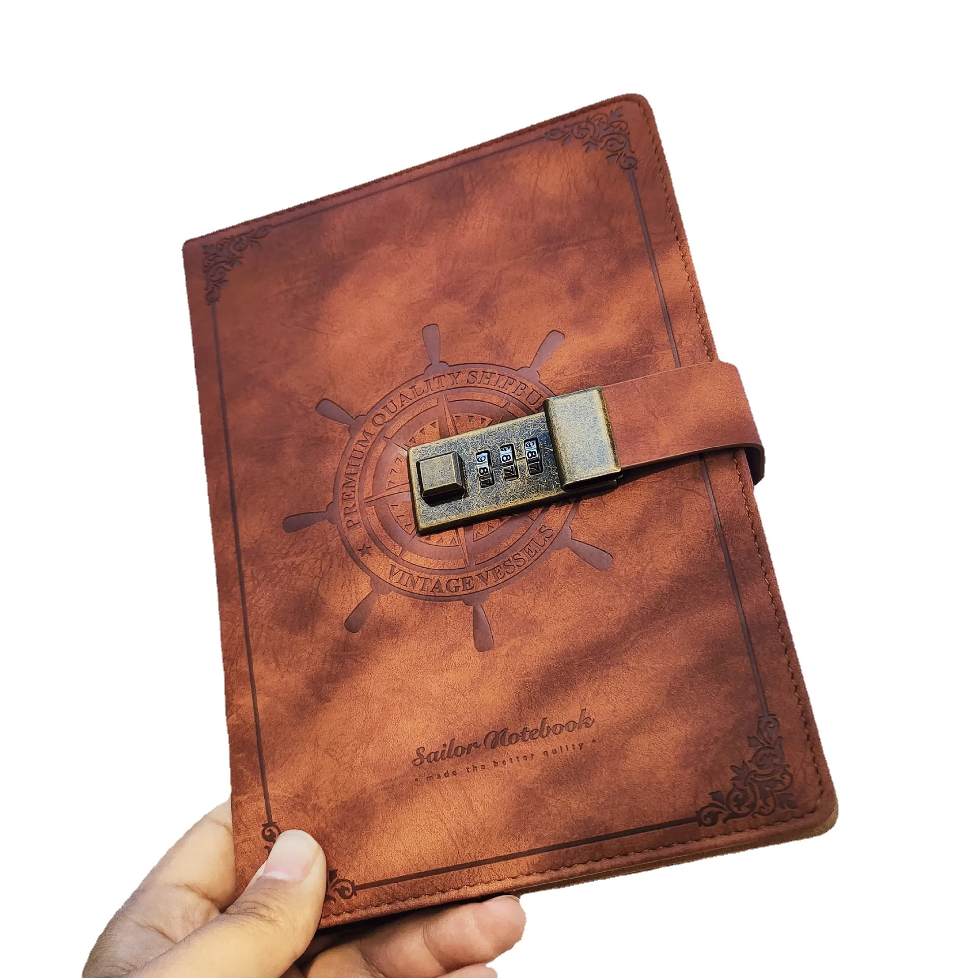 Diary With Lock Journal Gift Box Package Vintage PU Leather Diary With Lock Secrets Writing Locking Journals Diary