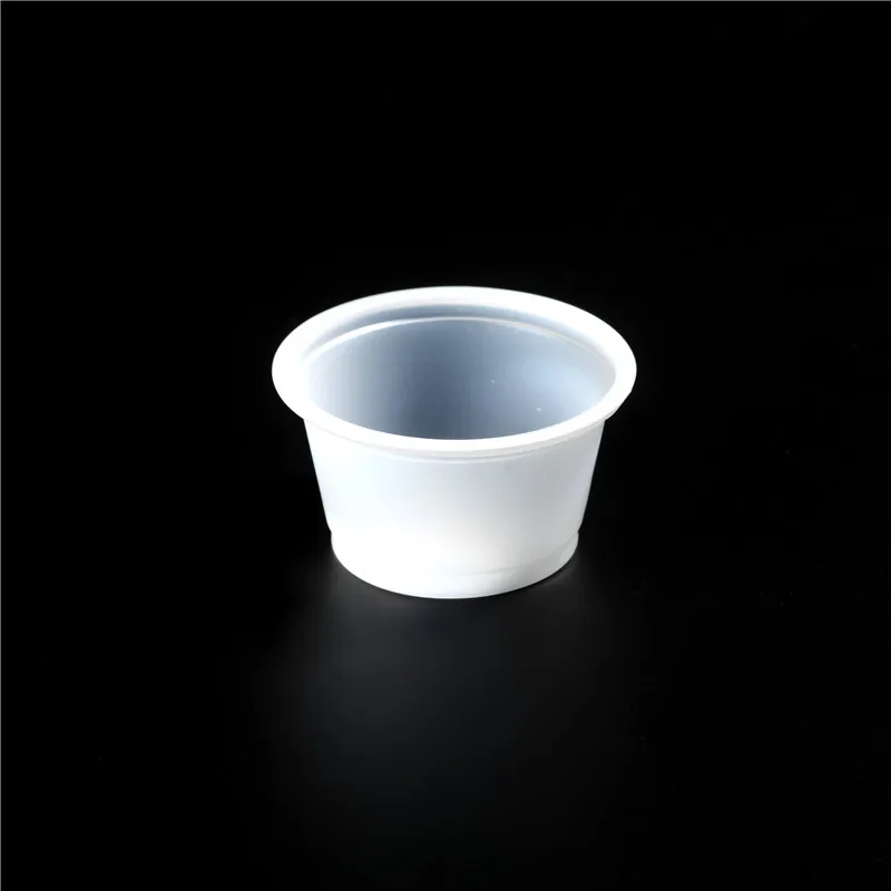 4 oz 120 ml food grade PS white translucent round disposable plastic sauce cup with lid