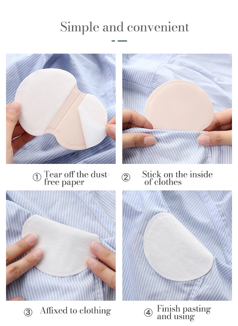 Hot Sale Adhesive Disposable Sweat Pad Armpit Antiperspirant Deodorant Underarm Sweat Patch Unisex Sweat-absorbent pad Stickers