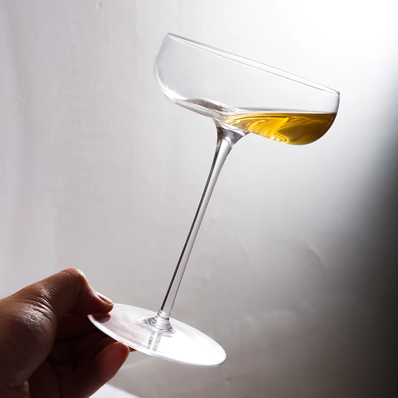 Ice Cream Juice Cocktail Glass Vertical stripe transparent crystal glass goblet cup