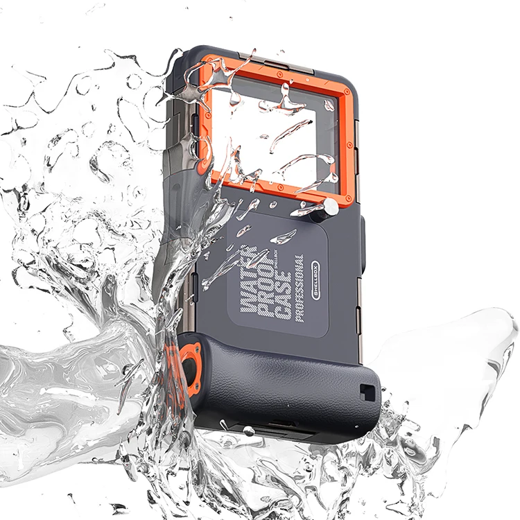 Shellbox manufacturer supply ip68 waterproof phone underwater case diving underwater photography with lanyard for diving