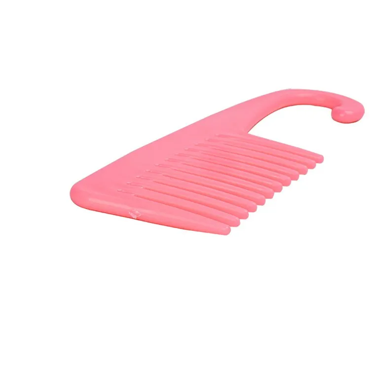 Wholesale Plastic Hair Massage Comb Wide Tooth Barber Combs Hook Styling Durable Comb for Beauty Salon