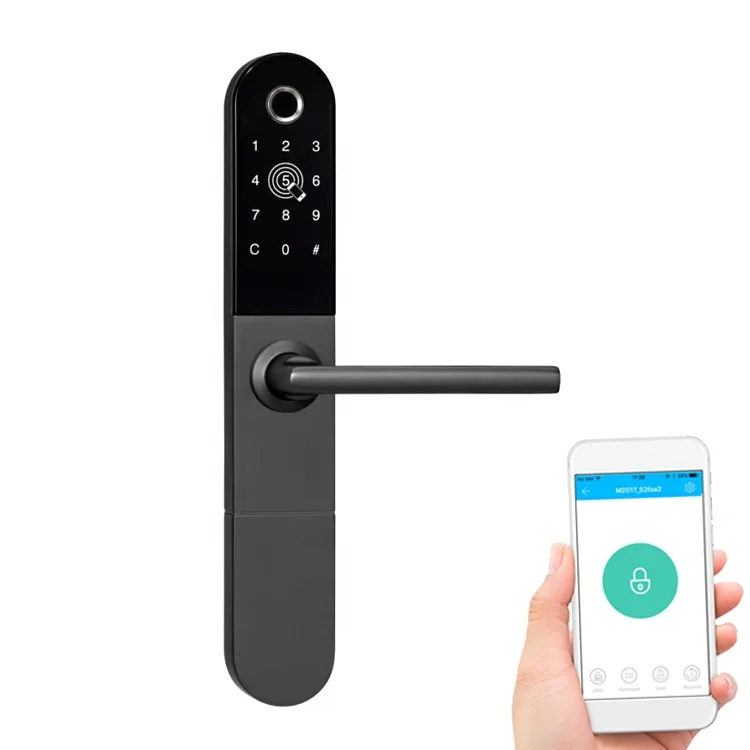 Biometric Fingerprint Identification Remote Control APP Password Electronic Door Lock For Apartment