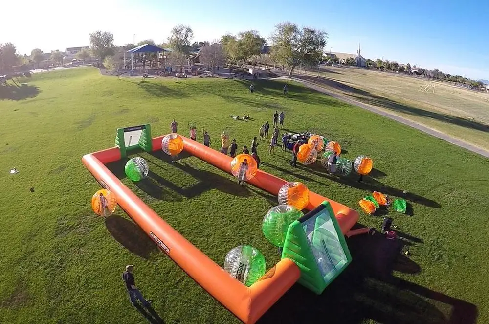 Customized Outdoor Portable Slippery Inflatable Soap Football Soccer Filed Court Arena