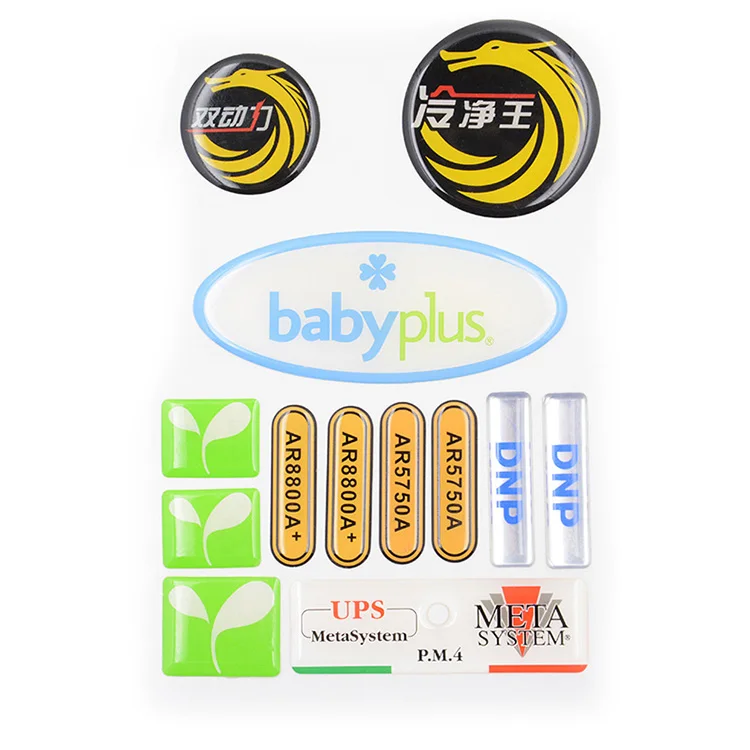 OEM design logo printed resin epoxy label polyurethane PU dome sticker