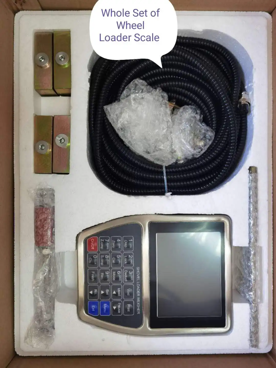 High Precision Loader Weighing Scales, Front End Wheel Loader Scales with Built-in Printer installed on cat 966 loader