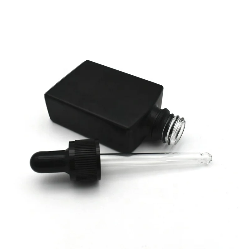 High-end Square Glass Hair Skincare Serum Bottle 15ml 30ml 50ml 100ml Rectangle Glass Dropper Bottle For Cosmetic Essential Oil