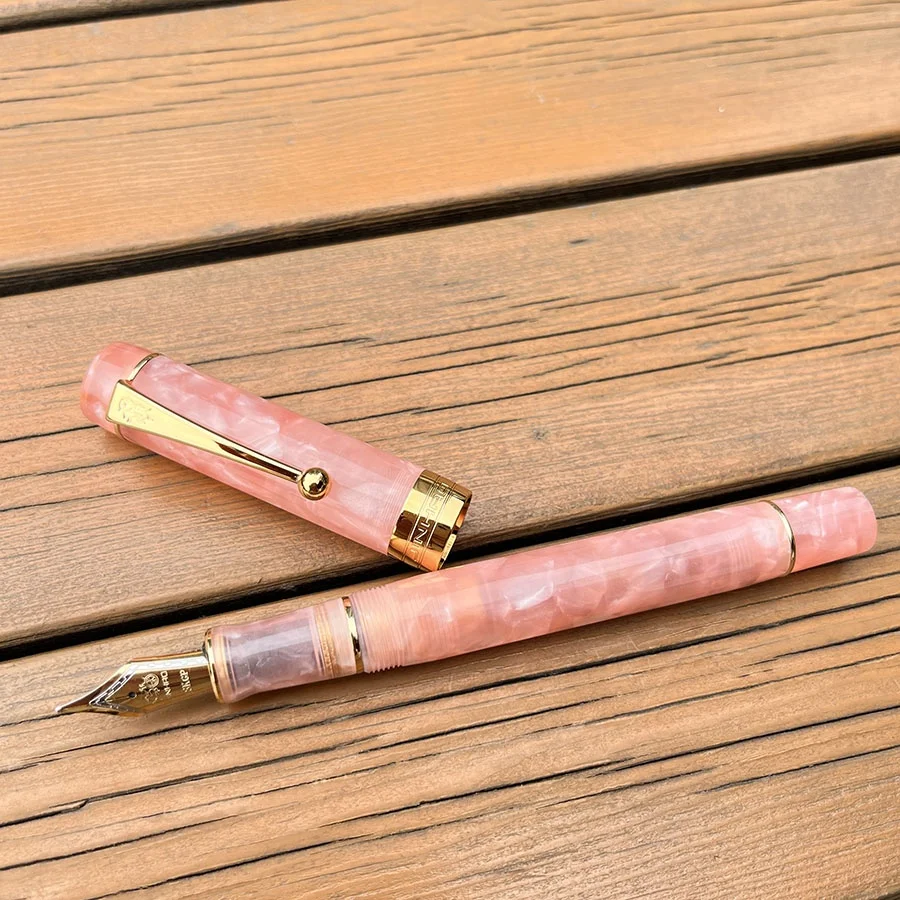 1pc Jinhao Century 100 Tofu Series - Stylish Acrylic Fountain Pen with 18K Gold Plated Nib - Durable Metal Promotional Gift