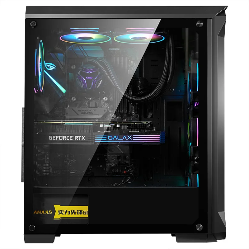 SAMA EATX Big Space Computer Case Metal Mesh Front Panel Pc Case Tempered Glass Gaming Case