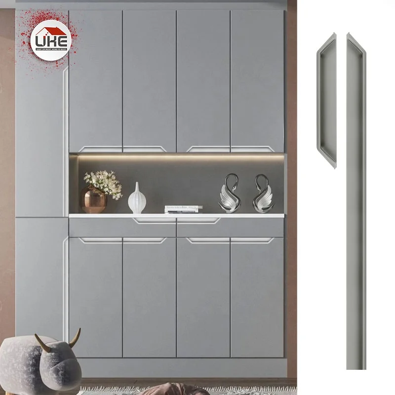 Embedded Pull Handle Aluminum Alloy Minimalist Invisible Pull Cabinet Customized Long Furniture Handle