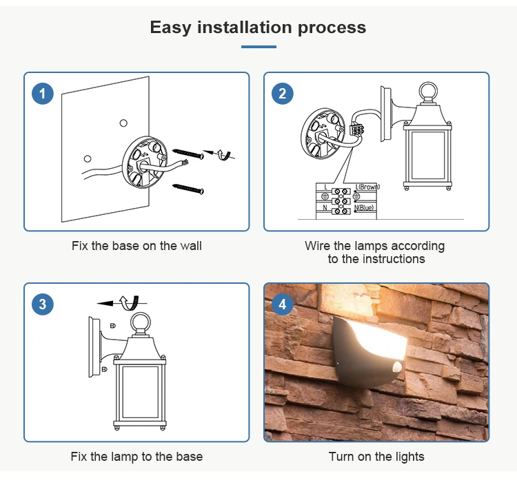 High Quality Waterproof IP65 Outdoor Wall Light Garden Aluminium Decorative Wall Light