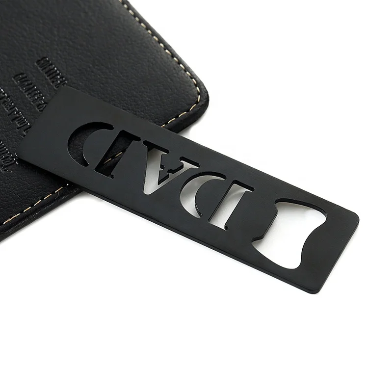 Flat Laser Logo Speed Opener Stainless Steel Beer Bottle Opener Custom Metal Bar Blade