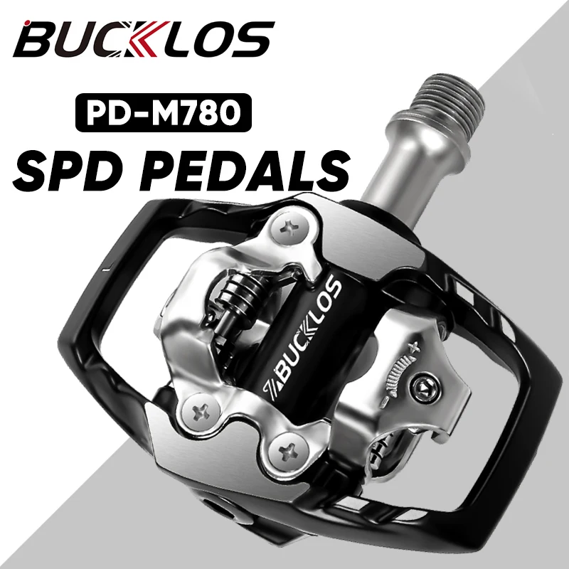 OEM/ODM BUCKLOS MTB Lock Pedals Aluminum Alloy Mountain Bike Self-Locking Pedal For SPD Double Side Lock Pedal Bicycle Parts