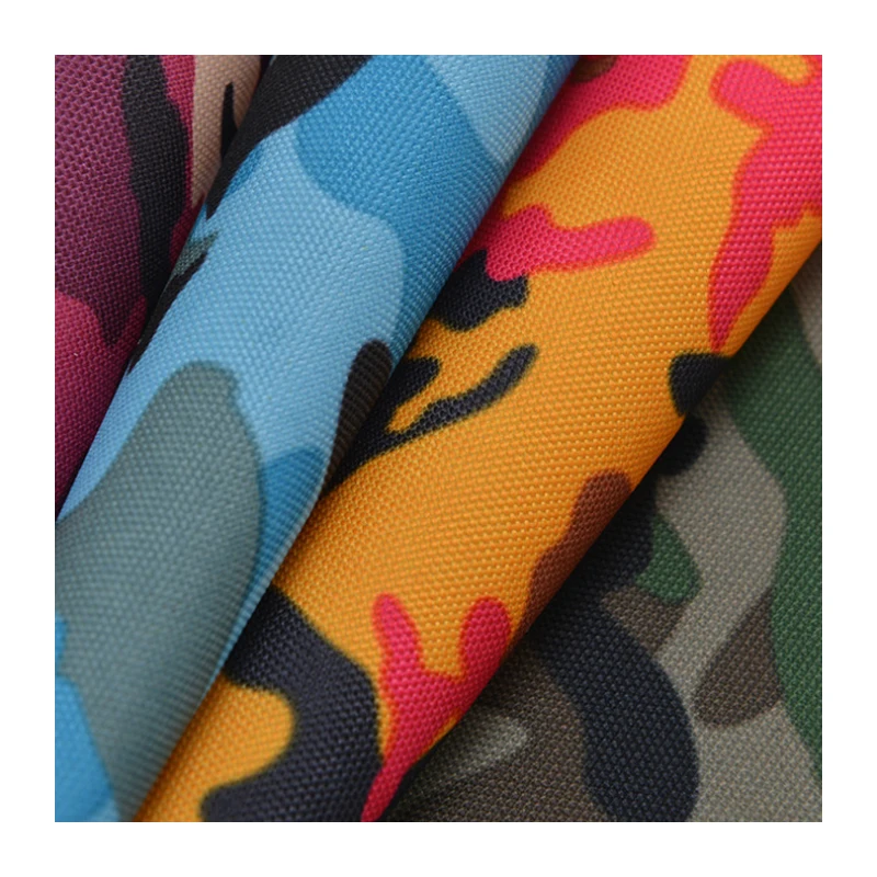 China Wholesale Factory Customized mat waterproof  Print Fabric Cloth  Plain Camouflage Bag Fabric for backpack