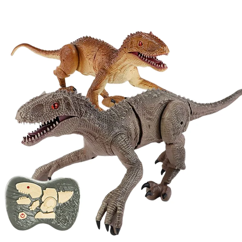 HW Boys 2.4G Remote Control Jurassic World Brutal Raptor RC Electric Radio Running Walking Dinosaur Model for Kids Toys