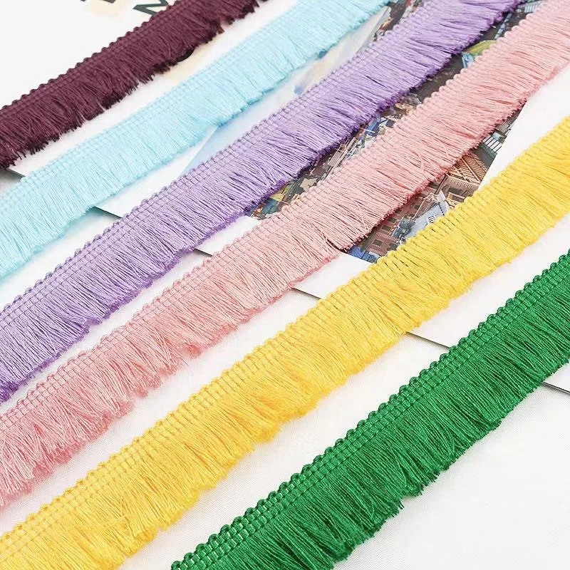 Stock Fringe 2.5cm Encrypted Short Bullion polyester  Lace Trim Sewing Fringe Tassel For  Clothes Curtain 1pack 25m