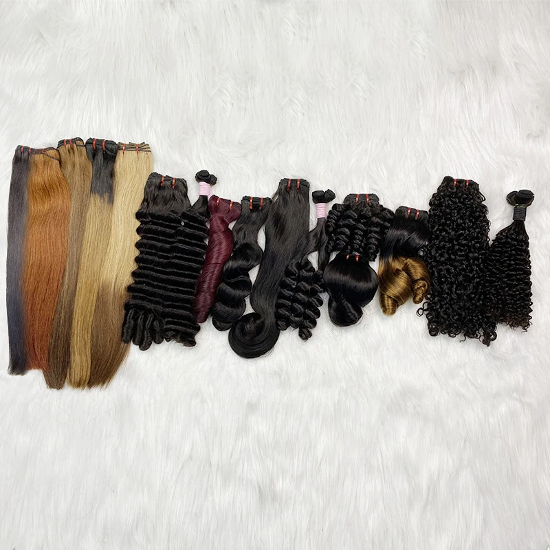 Angelbella New Design Hair Bundles Loose Wave Funmi Super Double Drawn Human Hair wholesale virgin brazilian hair bundles