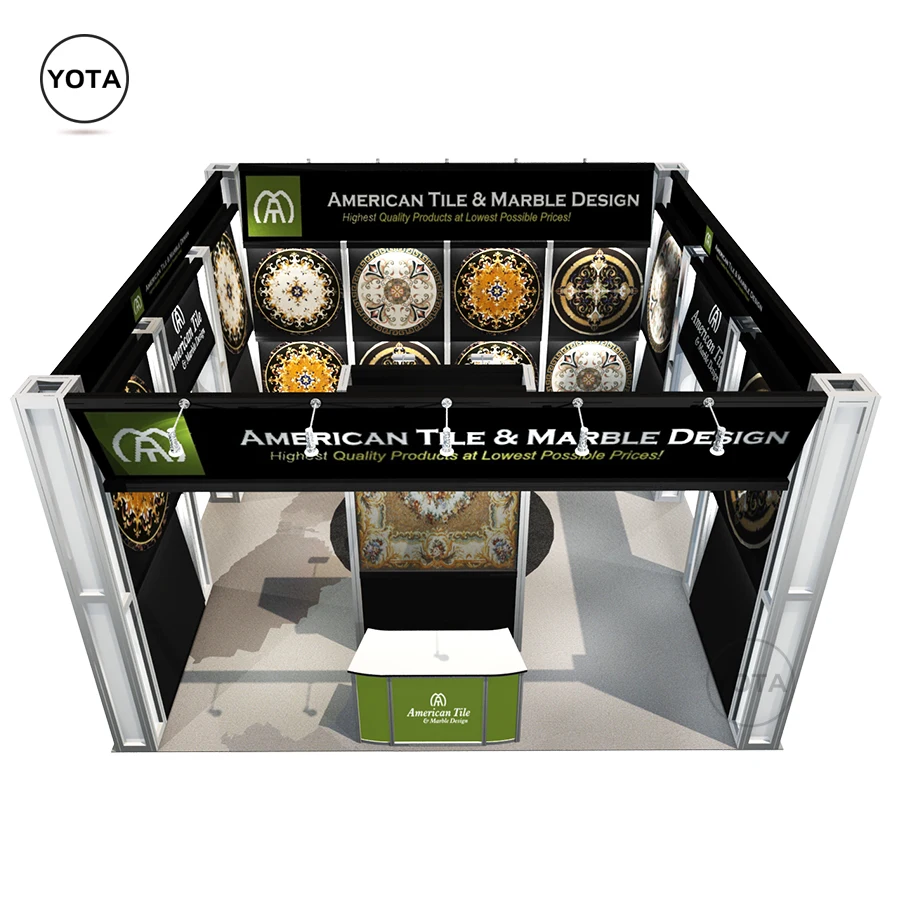 Tawns Wholesale Custom Printed Tool Free 6x6 Aluminum Tube Structure 20x20ft Portable Tension Fabric Exhibition Trade Show Booth