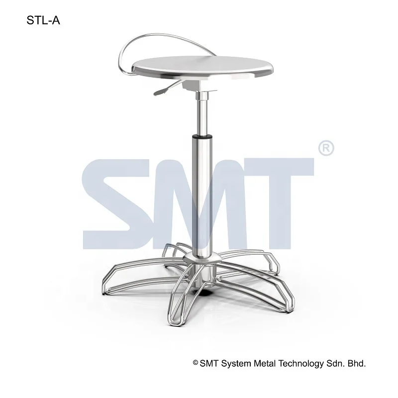 Wholesales Chair Stainless Steel Grade 304 SMT High Stool with Absorber Footrest Adjustable Height Castor Wheels High Quality