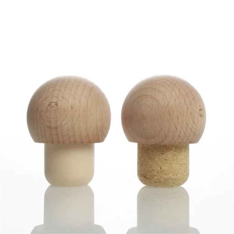 Customized T-shaped Synthetic Cork Stopper Funny Heat Ball Wooden Cork Lids For Tequila Gin Whiskey Bottle