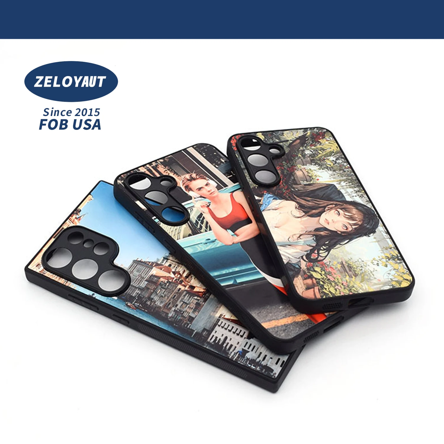 ZELOYAUT Heat Press Phone Cover PET plastic TPU Blank Sublimation Samsung S24/S23 plus Phone Case Wireless Charging Compatible