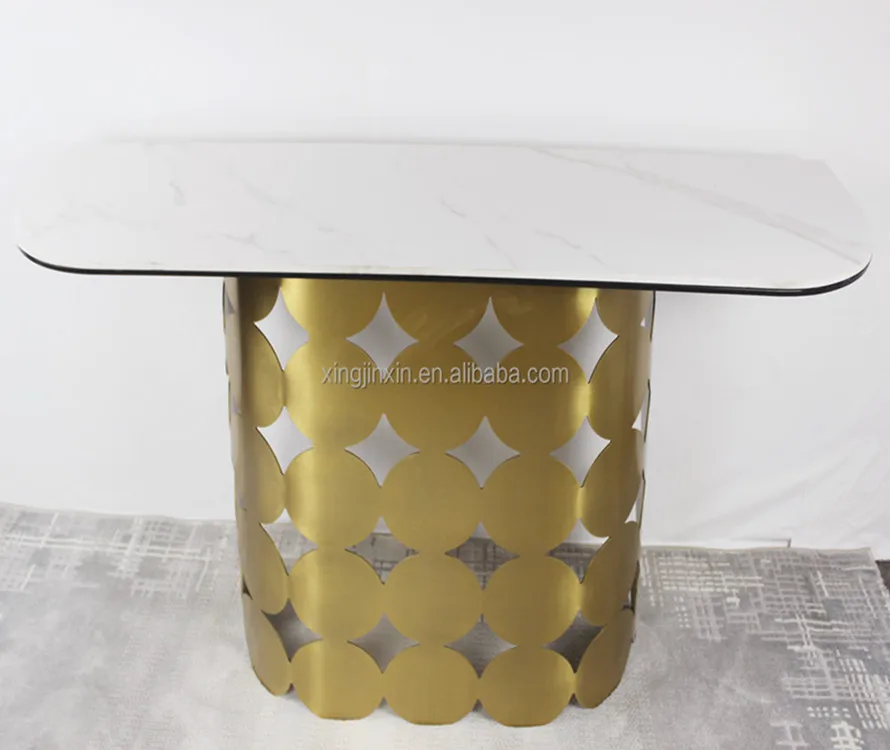 Современная мраморная рама из нержавеющей стали угловая консоль для прихожей декоративный стол