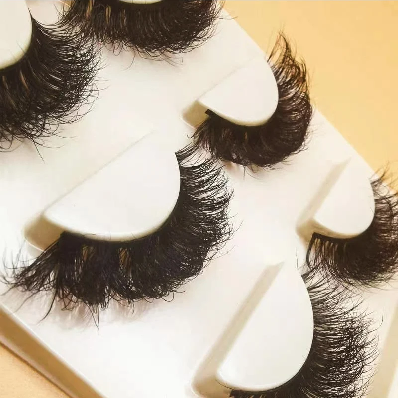 3/4 Pairs Mink Lashes Book Box Private Label Russia Volume d Curl Mink Eyelashes Custom Lashcases Eyelash Packaging Box