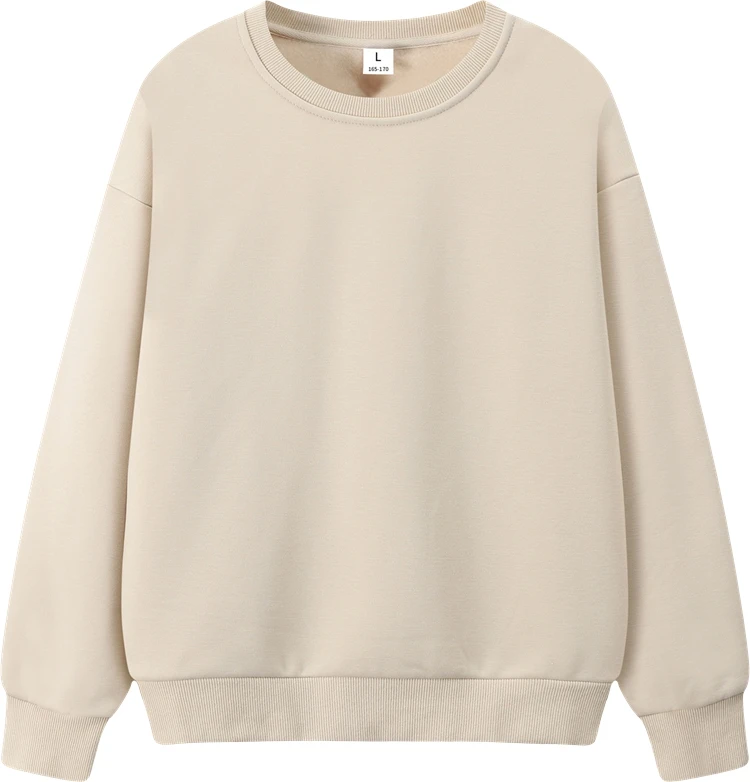 
Custom logo organic fabric unisex men women crewneck plain sweatshirts 