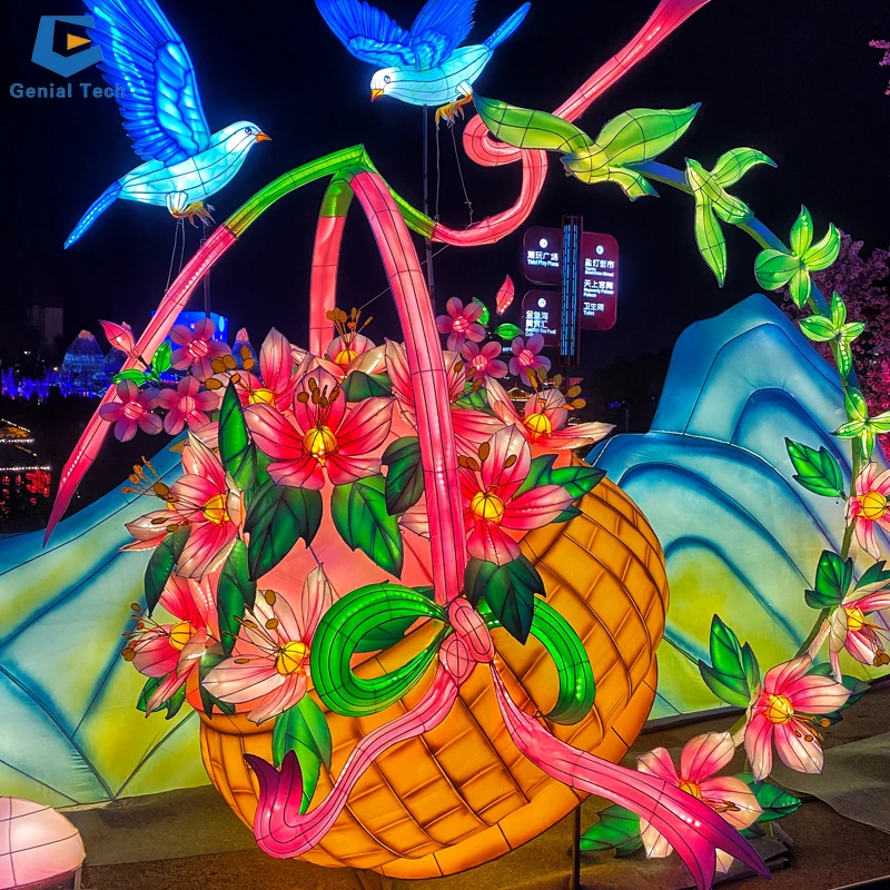 CCFL186 High quality garden decoration lantern lighting silk lantern flower lantern festival