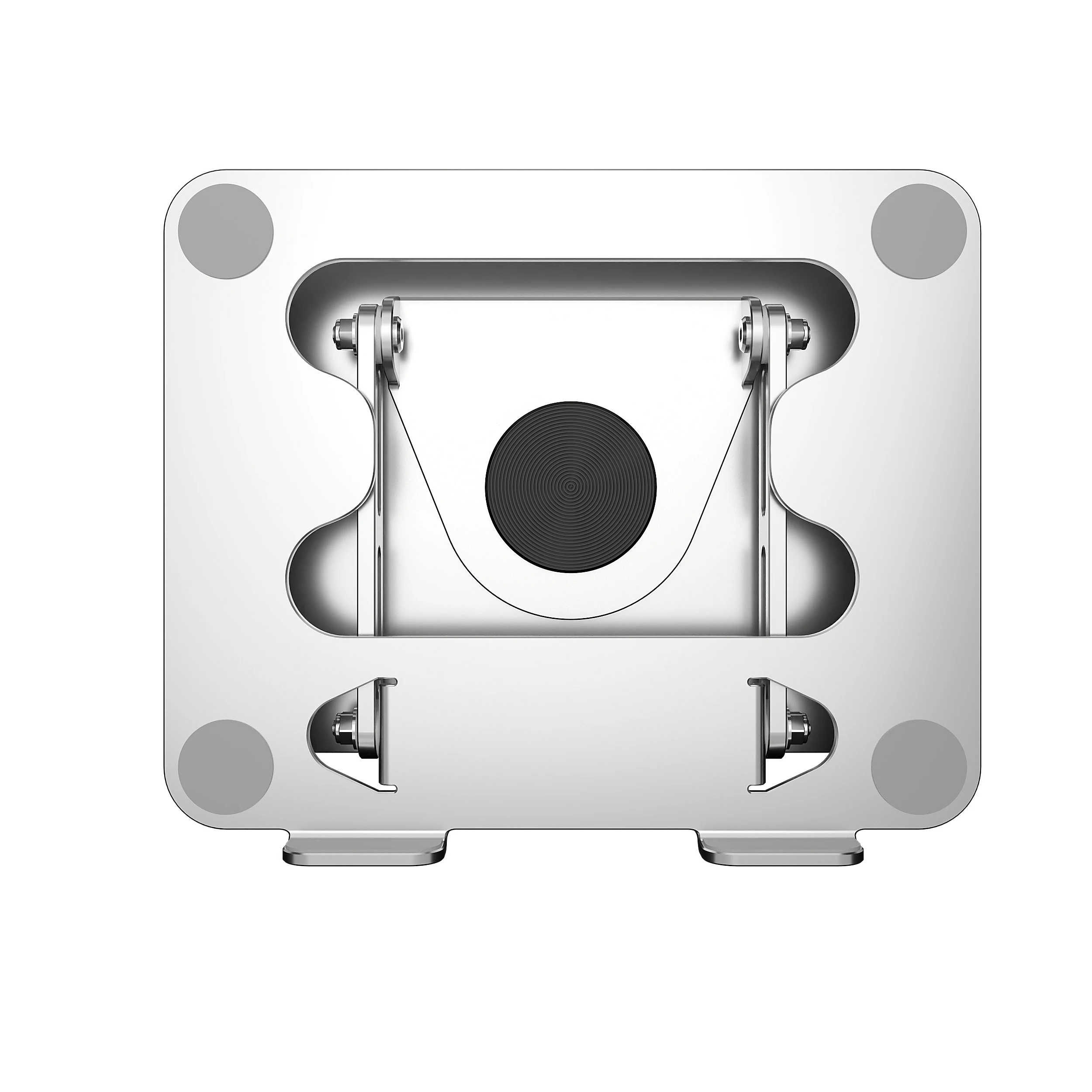 Carbon Steel 360 Degree Swivel and Tilt Laptop Stand Hollow Plate Design Air Cooling Laptop Riser Desktop Foldable